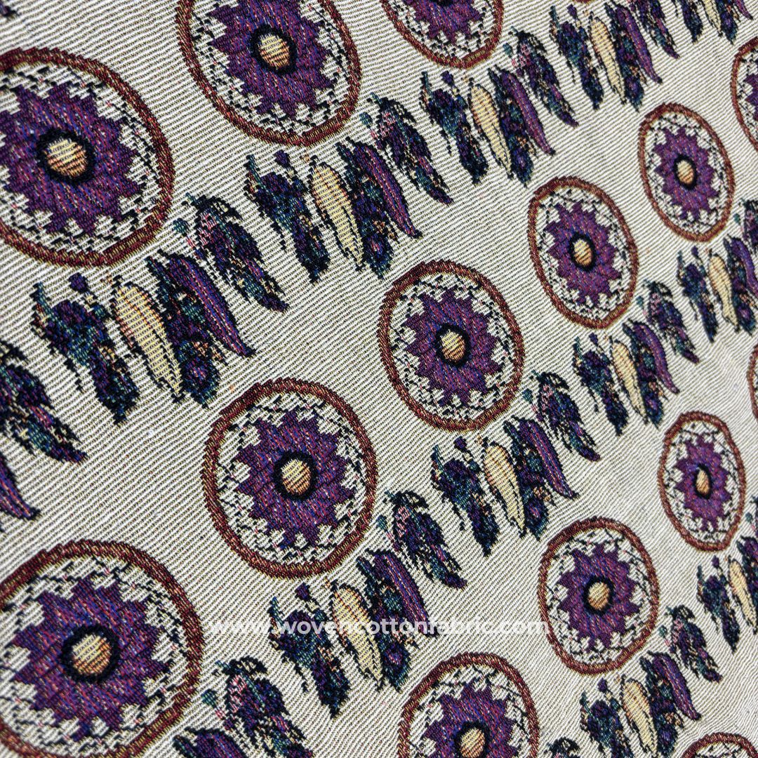 Mystic Mandala Cotton Jacquard Fabric, Per Meter