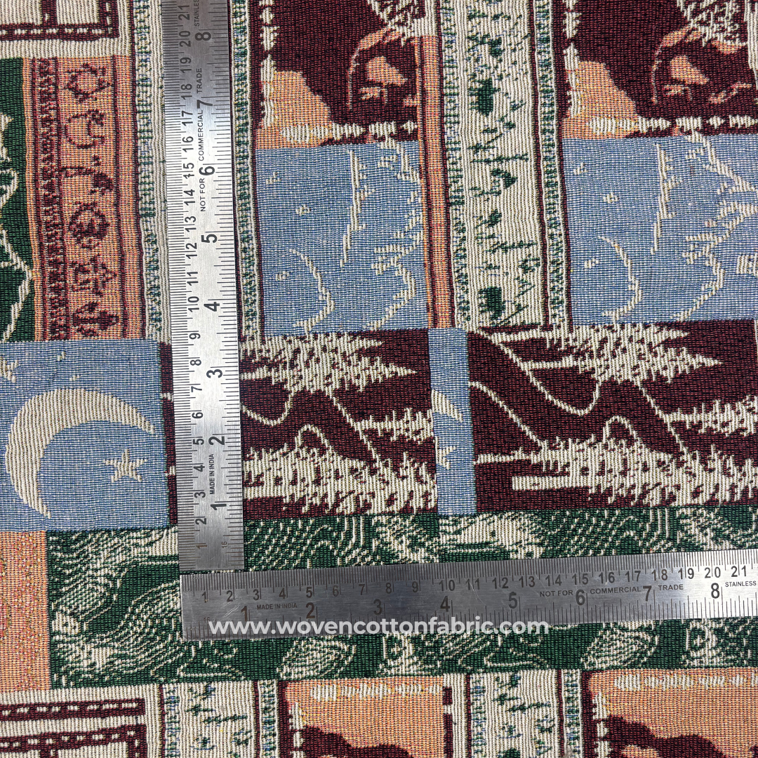 Mosaic Cotton Jacquard Fabric, Per Meter