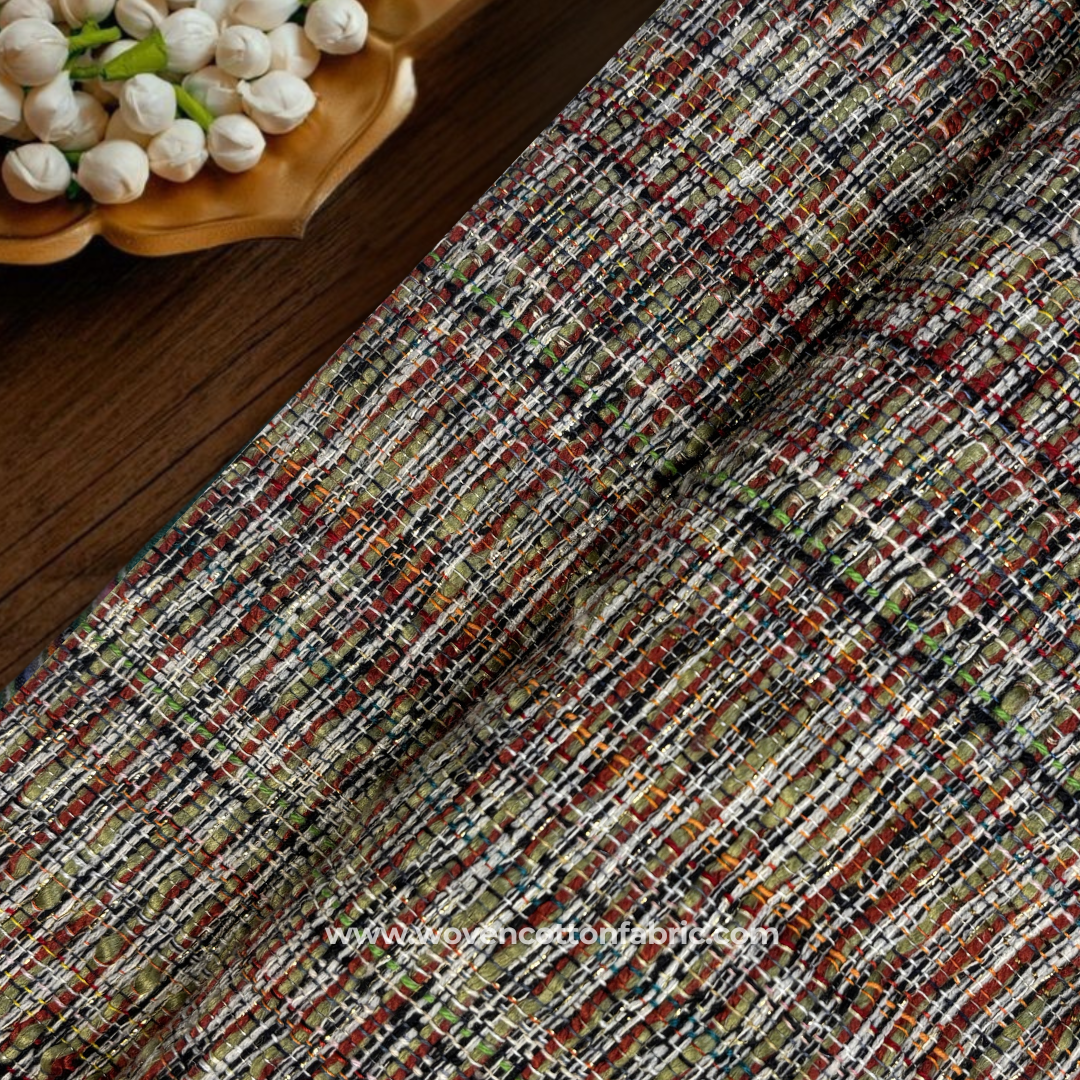 Multi-Color Striped Textured Cotton Handloom Fabric Per Meter