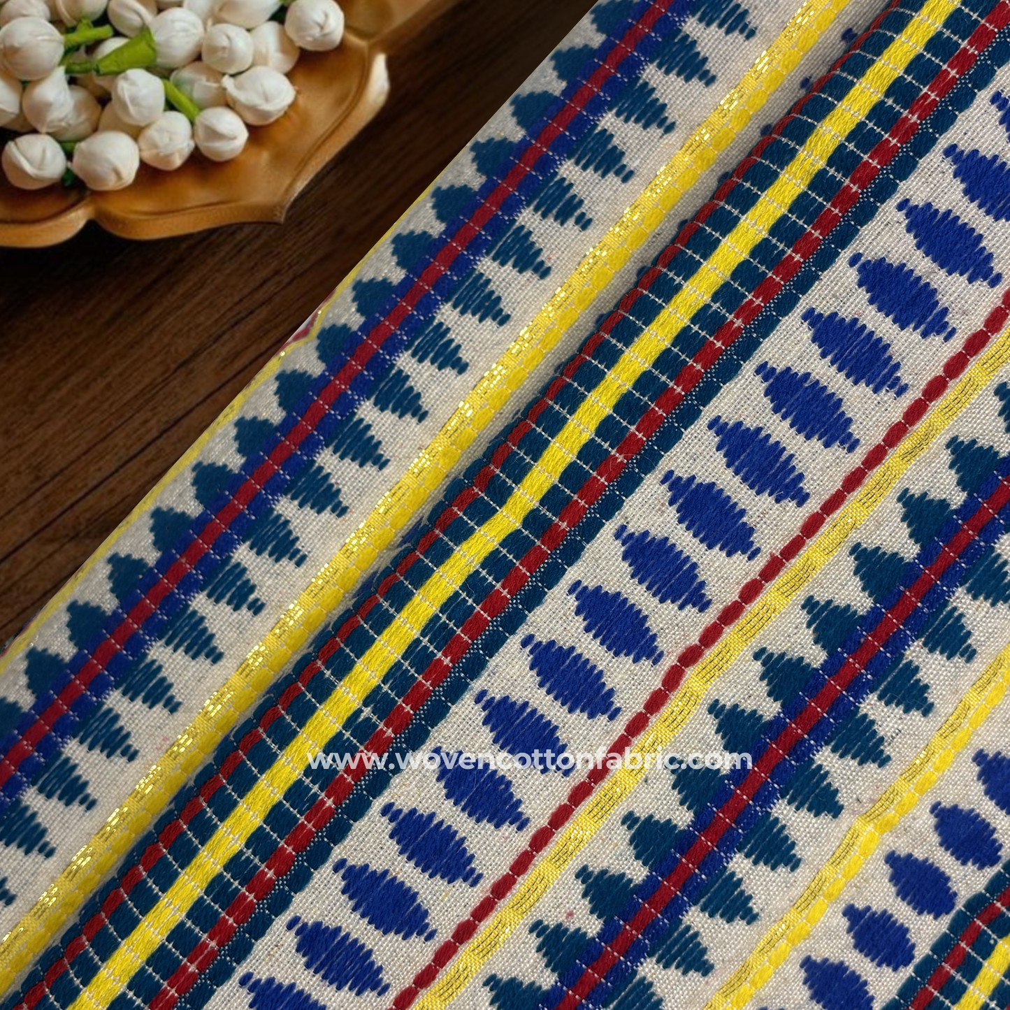 Primary Pulse Cotton Fabric, Per Meter