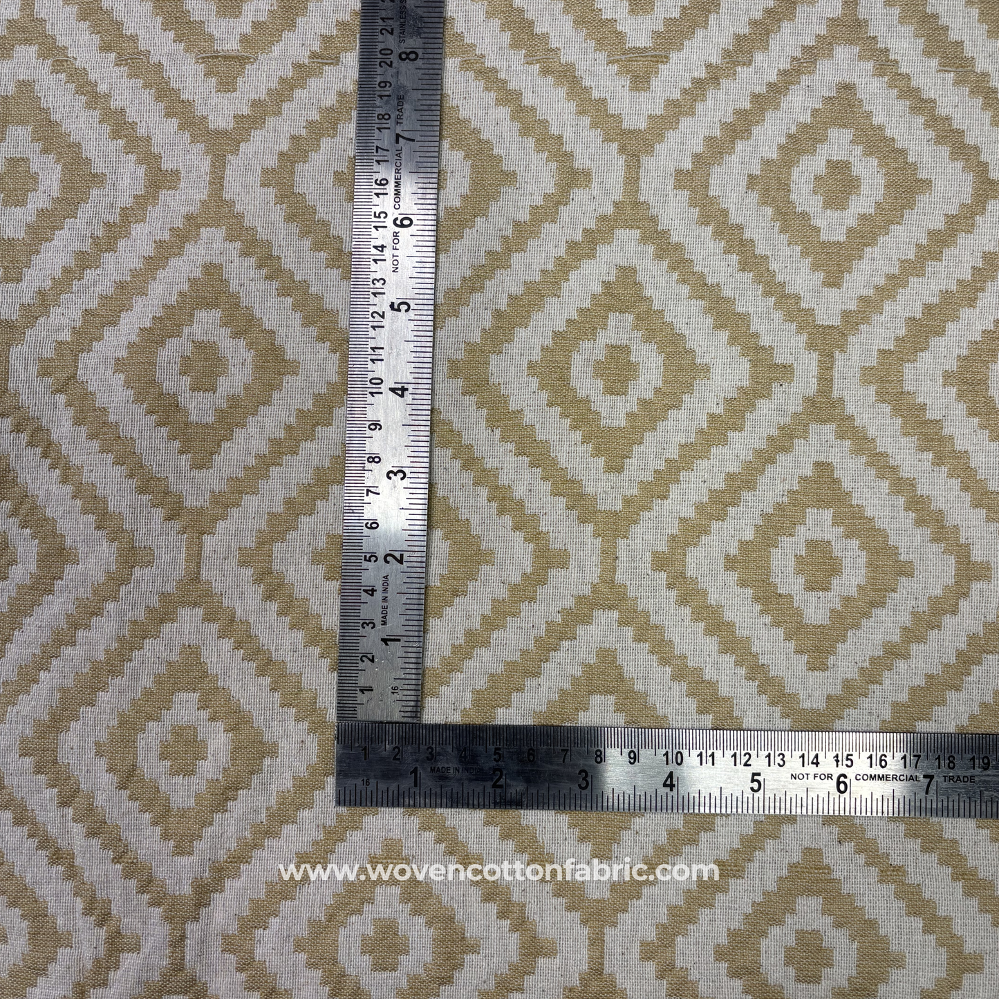 Sandstone Ikat Diamond Cotton Fabric, Per Meter