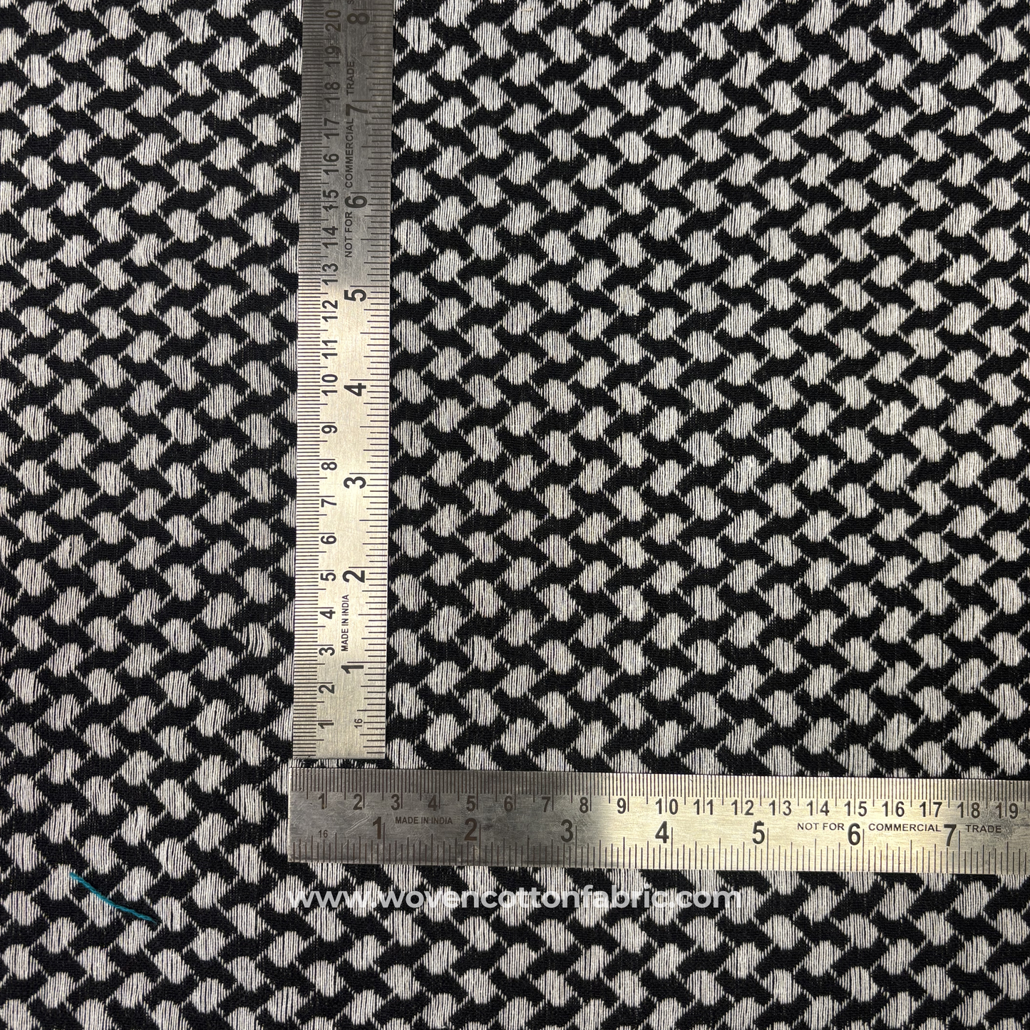 Monochrome Mini-Houndstooth Cotton Fabric, Per Meter