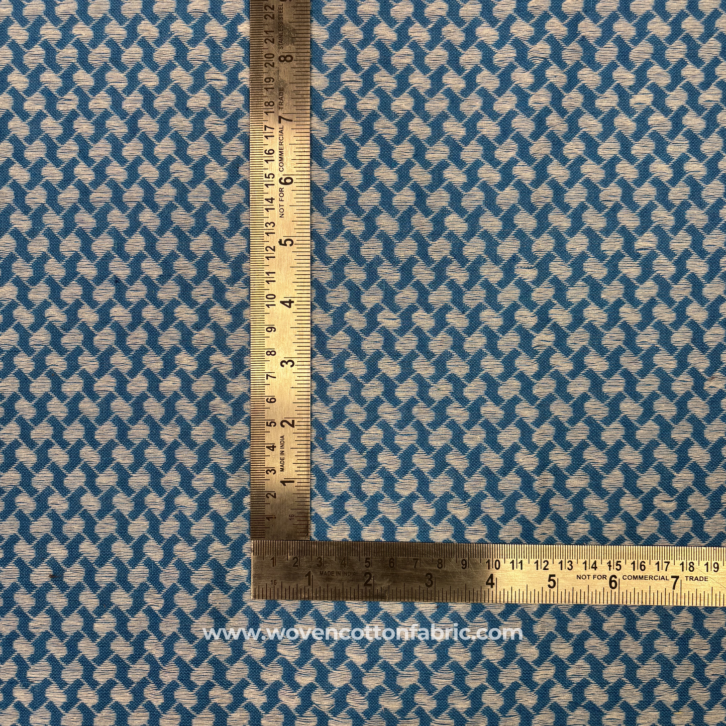 Slate & Sky Geometric Twill Fabric, Per Meter