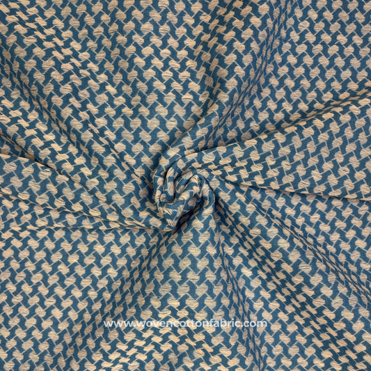 Slate & Sky Geometric Twill Fabric, Per Meter