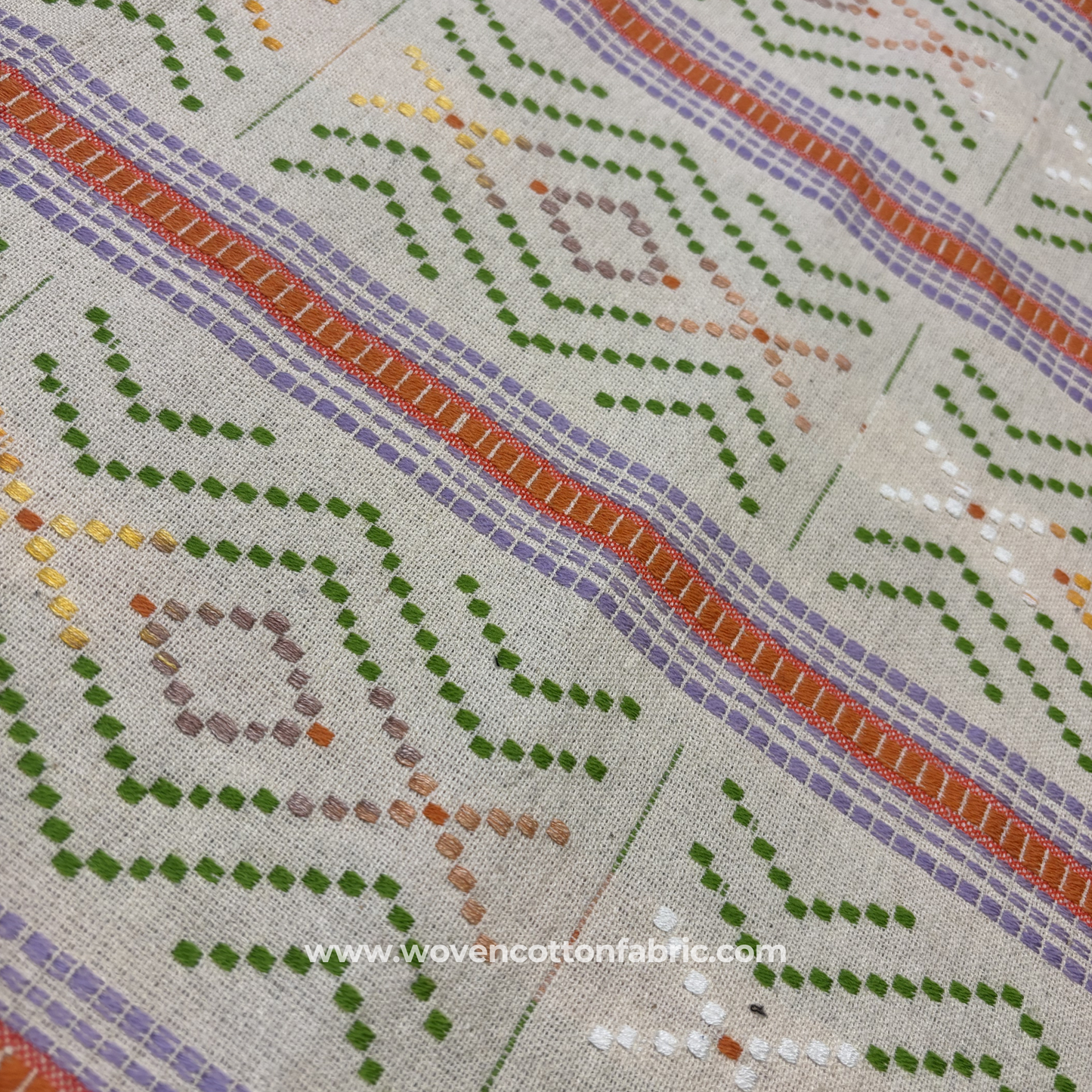 Multi-Chrome Geometric Stripe Weave Fabric, Per Meter