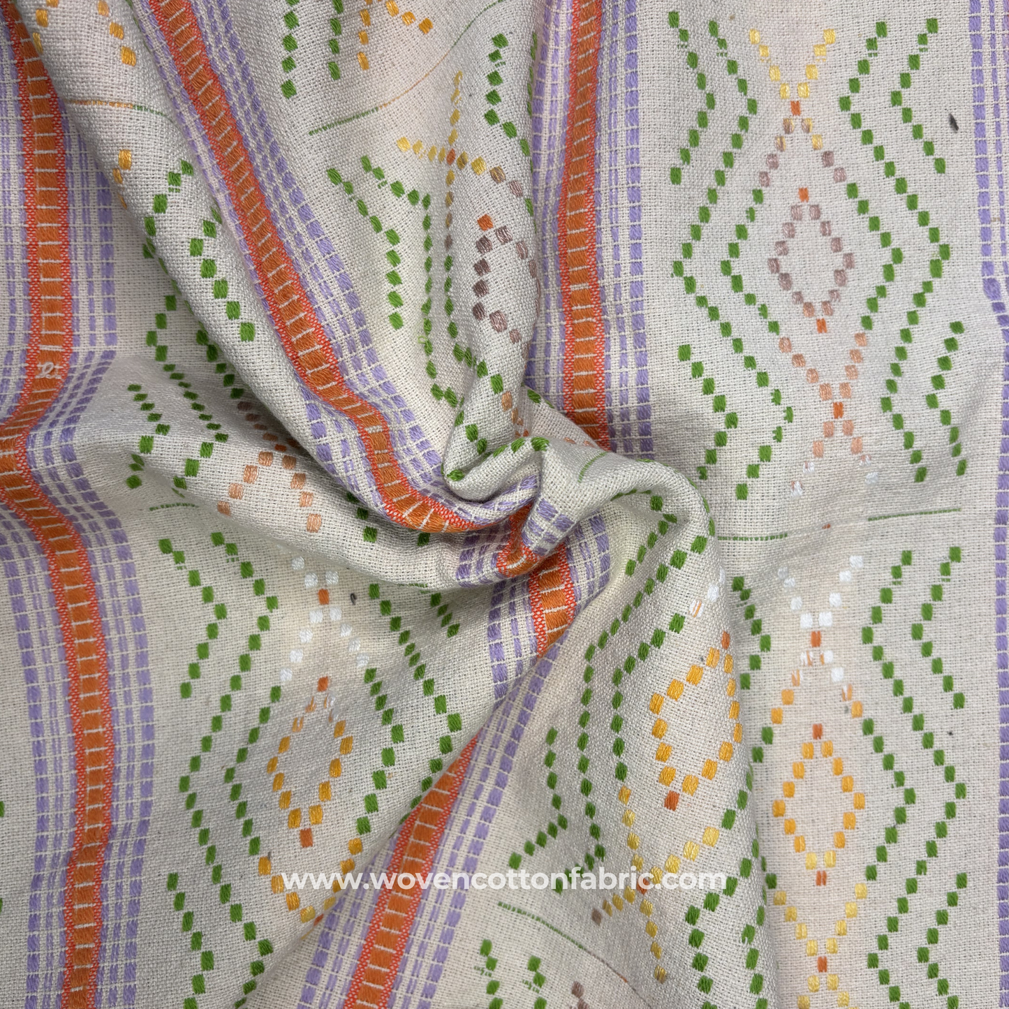 Multi-Chrome Geometric Stripe Weave Fabric, Per Meter
