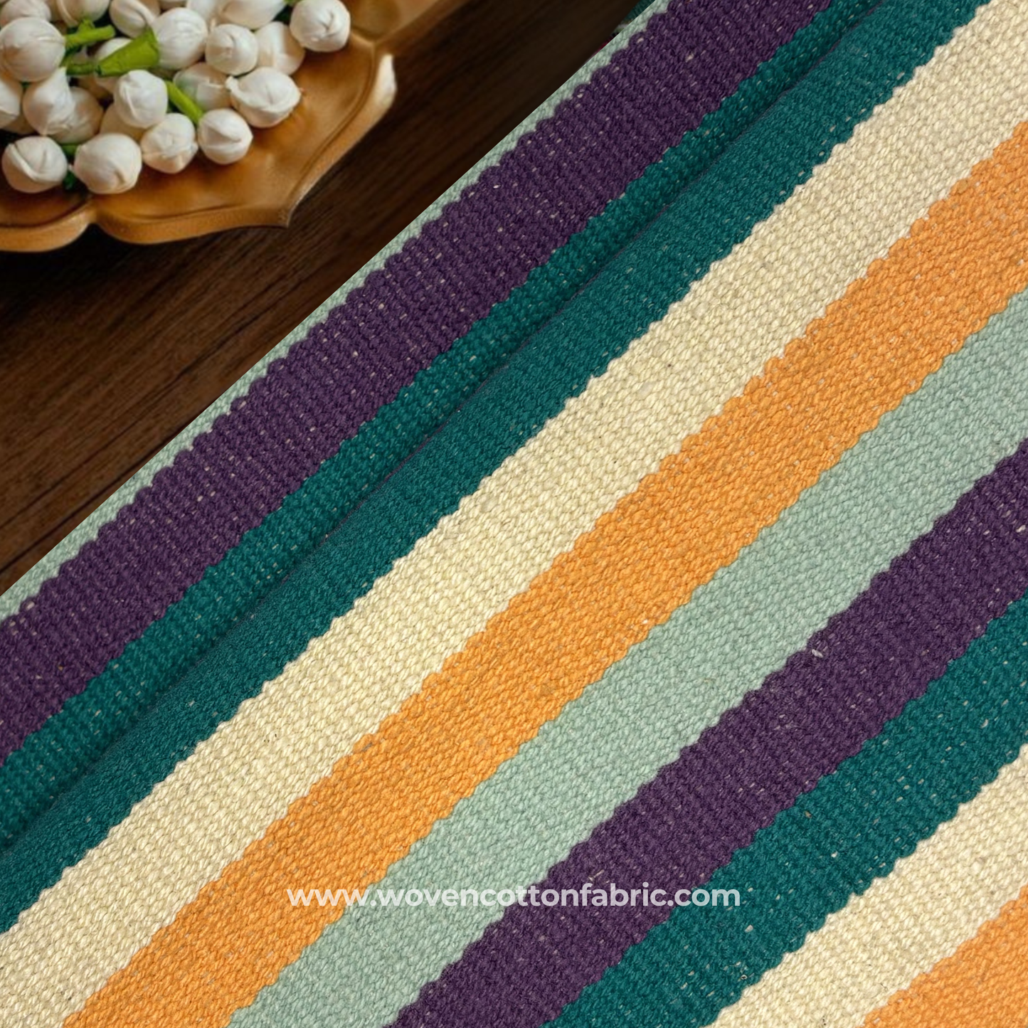 Sunset Shore Stripe Fabric, Per Meter