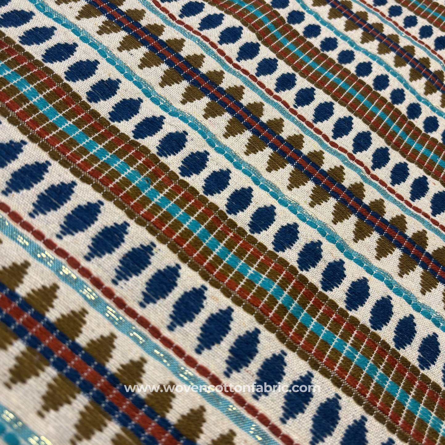 Sienna Sunrise Artisan Jacquard Fabric, Per Meter
