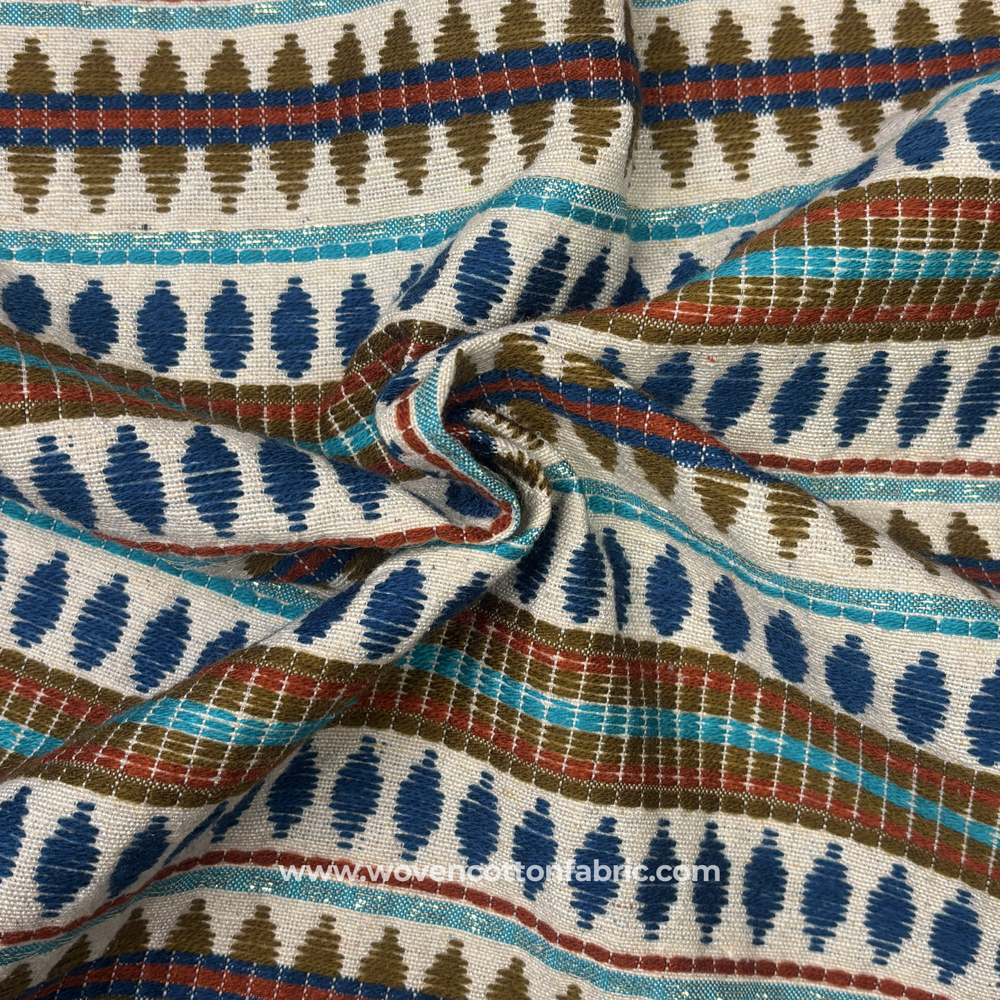 Sienna Sunrise Artisan Jacquard Fabric, Per Meter