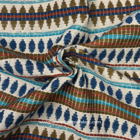 Sienna Sunrise Artisan Jacquard Fabric, Per Meter