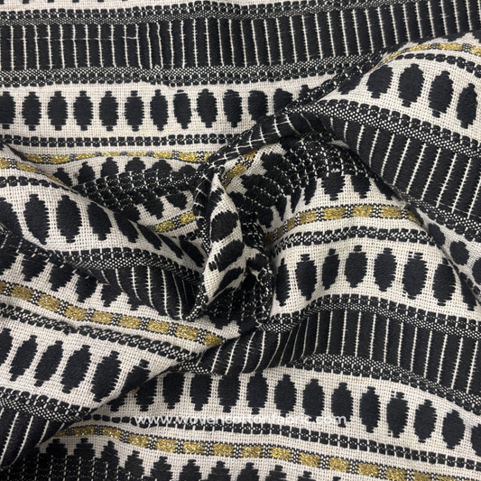 Artisan Loom Black & Gold Fabric, Per Meter