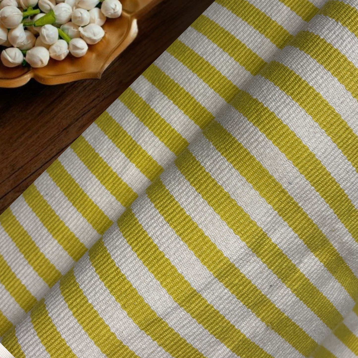 Zesty Lime Coastal Stripe Fabric, Per Meter