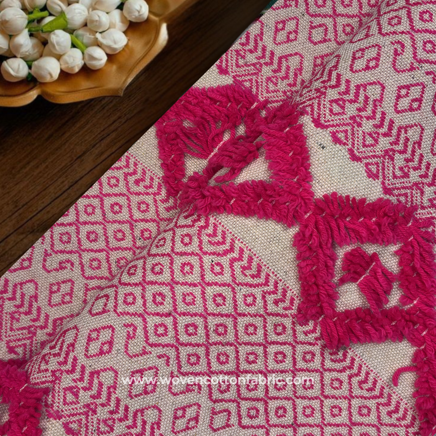 Geometric Chenille Tufted Fabric, Per Meter