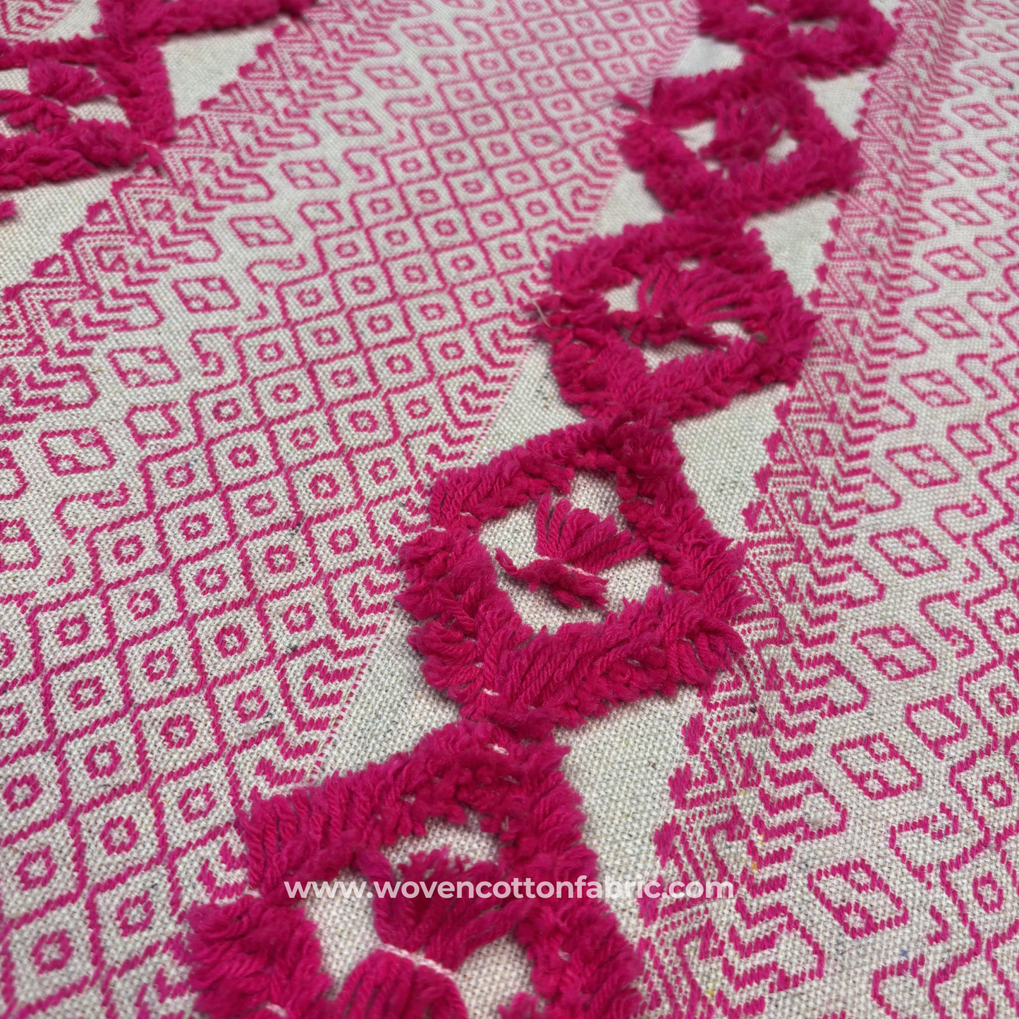 Geometric Chenille Tufted Fabric, Per Meter