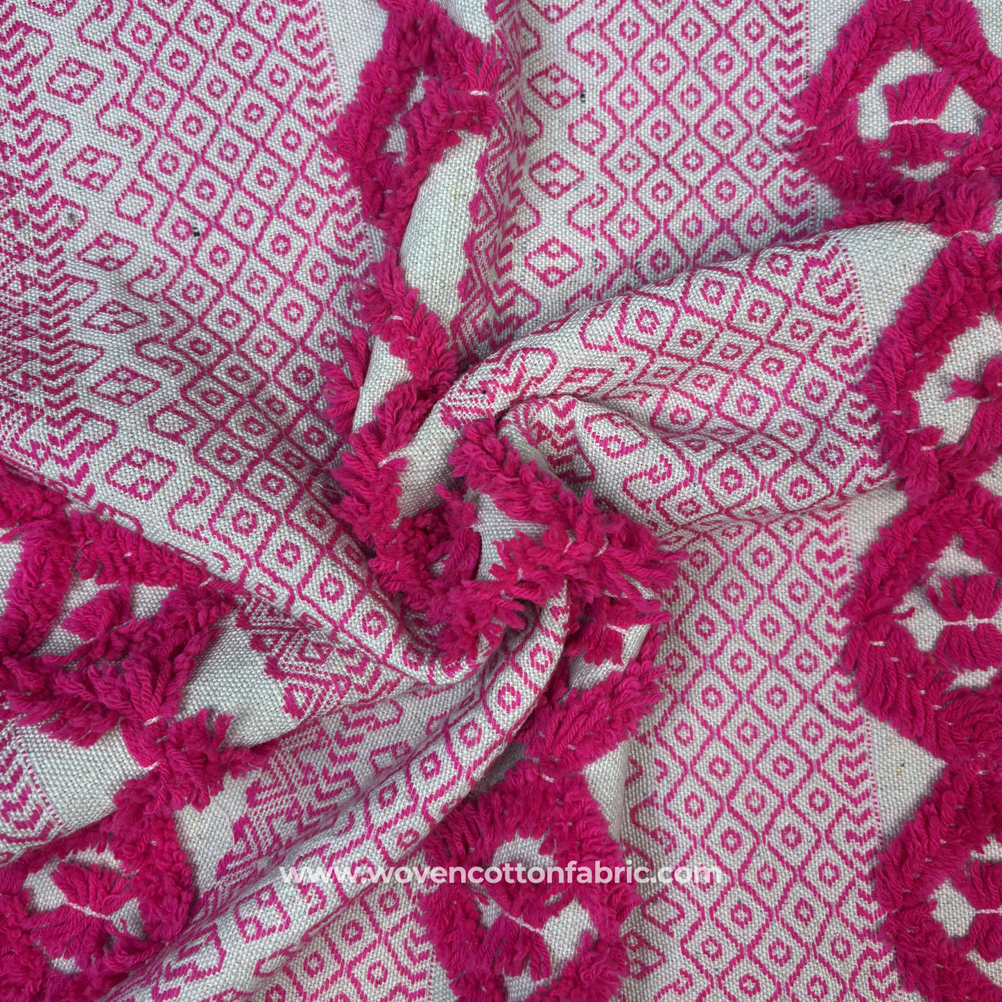 Geometric Chenille Tufted Fabric, Per Meter