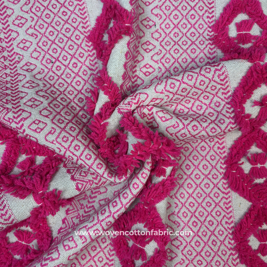 Geometric Chenille Tufted Fabric, Per Meter