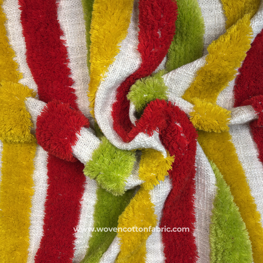 Chenille Striped Fabric, Per Meter