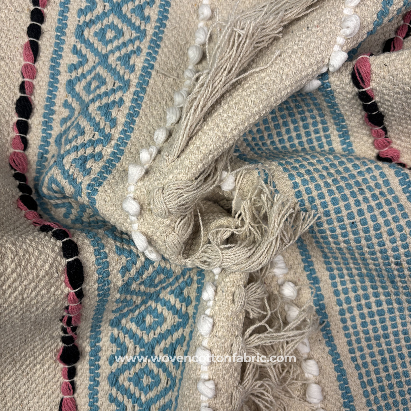 Geometric Tufted Chenille Handloom Fabric, Per Meter