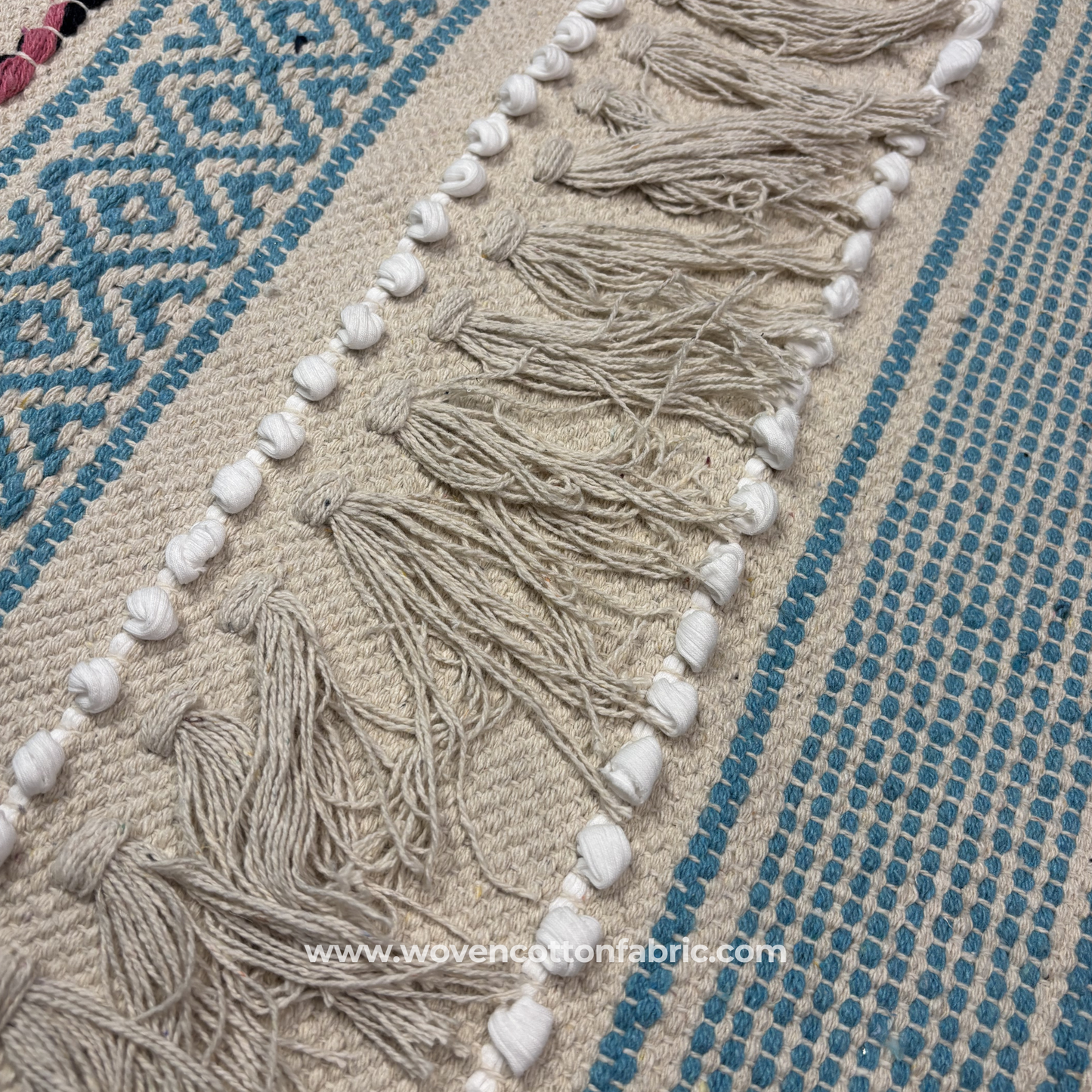 Geometric Tufted Chenille Handloom Fabric, Per Meter