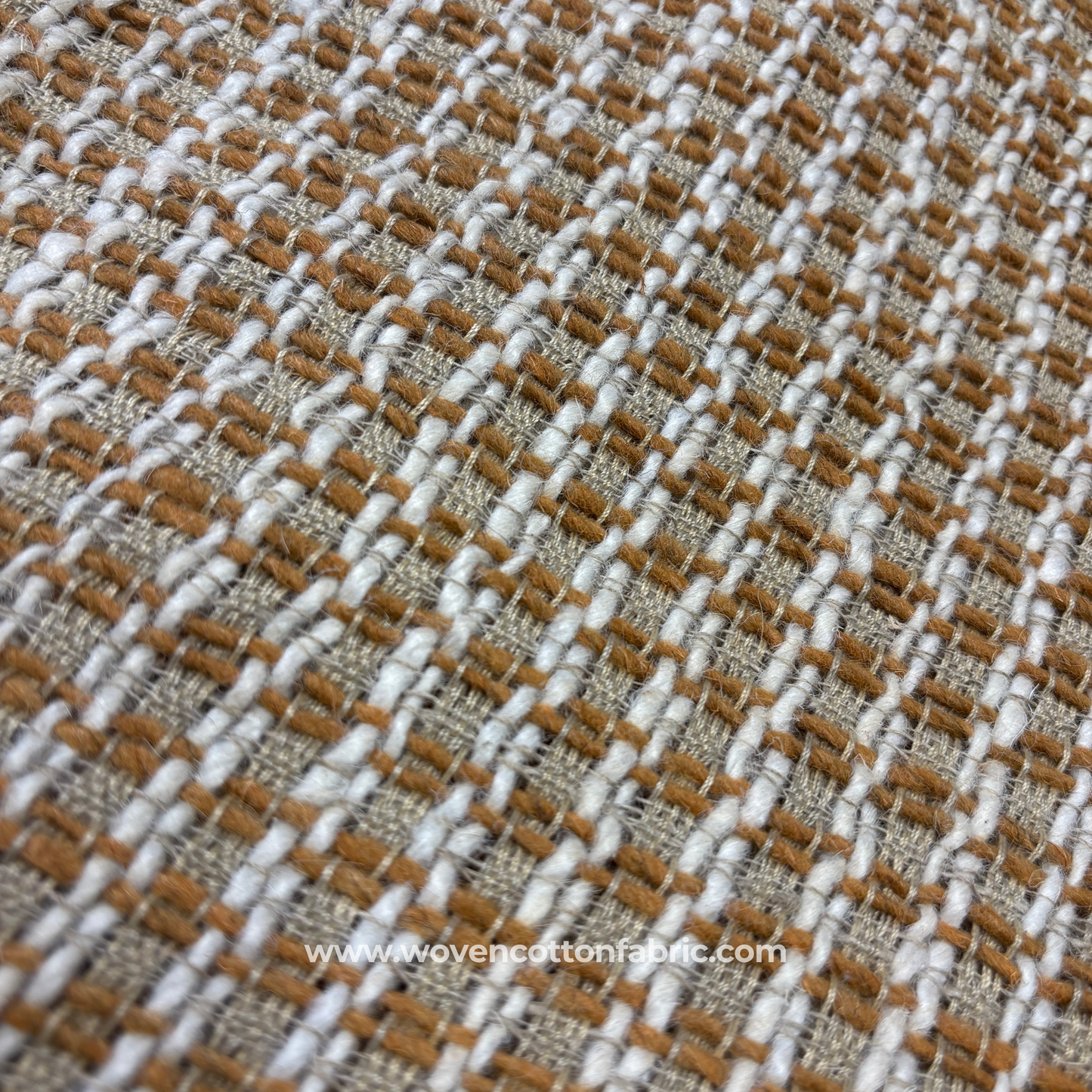Autumn Harvest Hand-Woven Textured Cotton Fabric, Per Meter