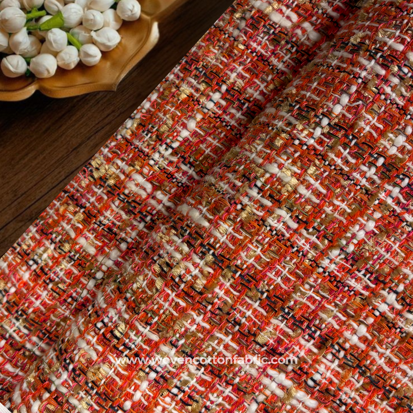 Textured Bouclé Tweed Fabric, Per Meter