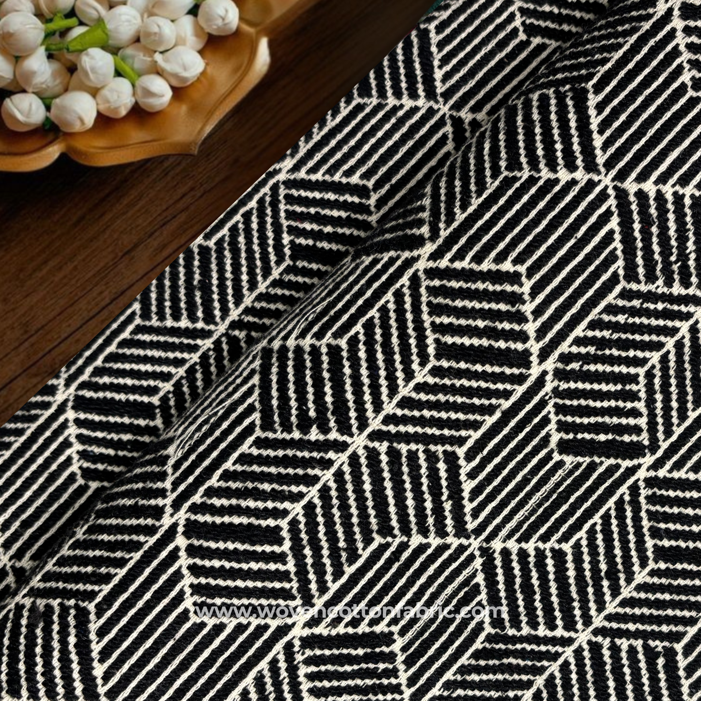 Optical Illusion Hexagon Cotton Fabric, Per Meter