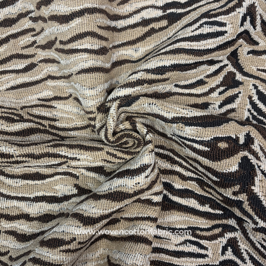 Sable Tiger Stripe Jacquard Fabric, Per Meter