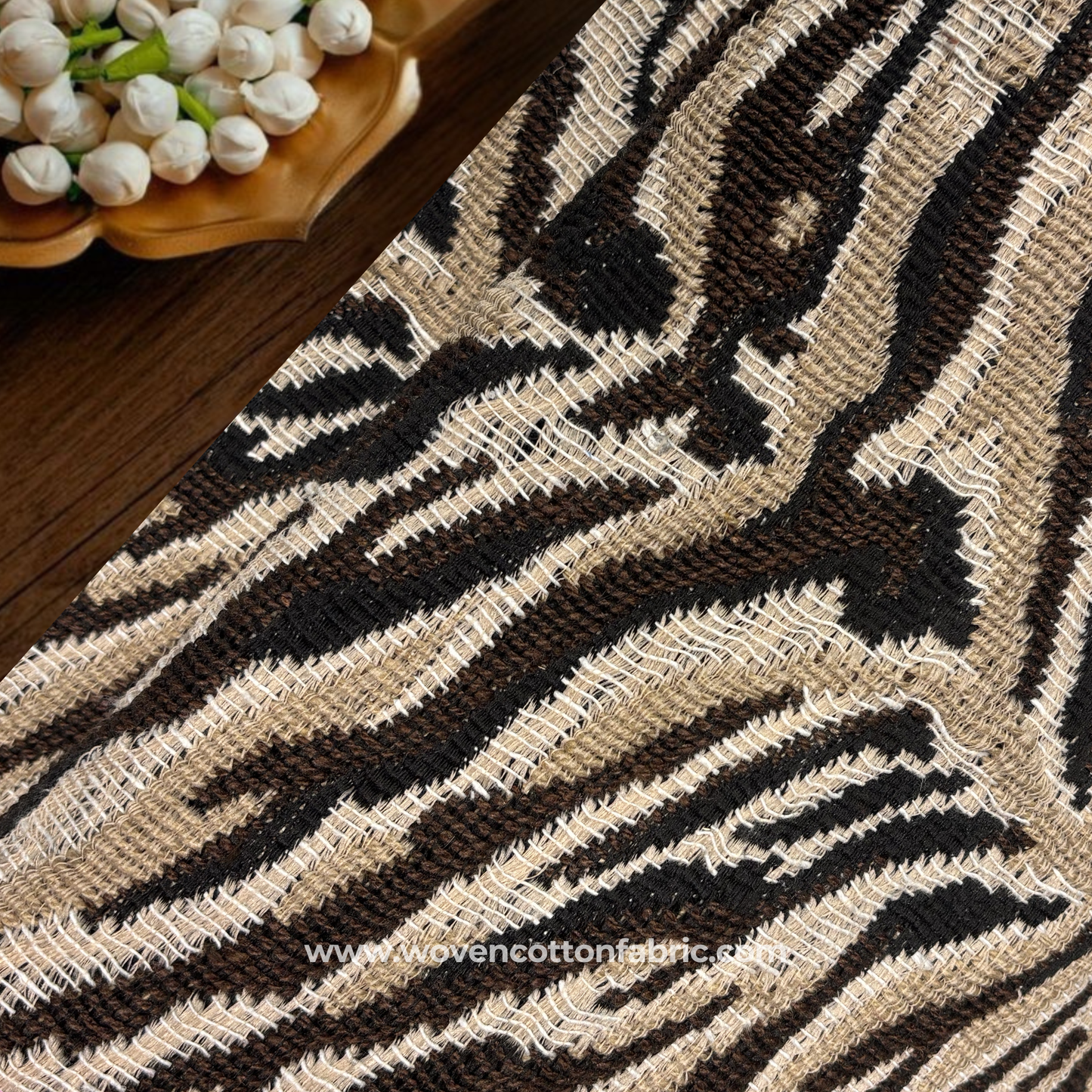 Sable Tiger Stripe Jacquard Fabric, Per Meter