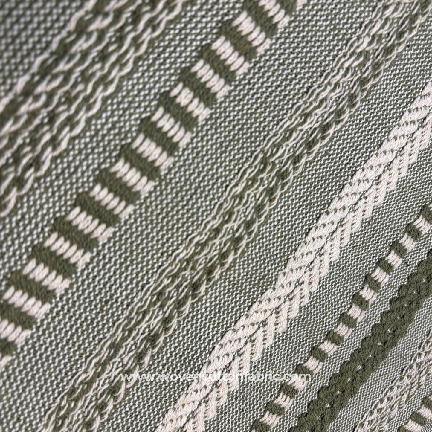 Olive Grove Textured Cotton Canvas  Fabric, Per Meter