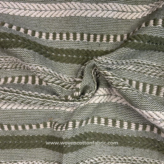 Olive Grove Textured Cotton Canvas  Fabric, Per Meter