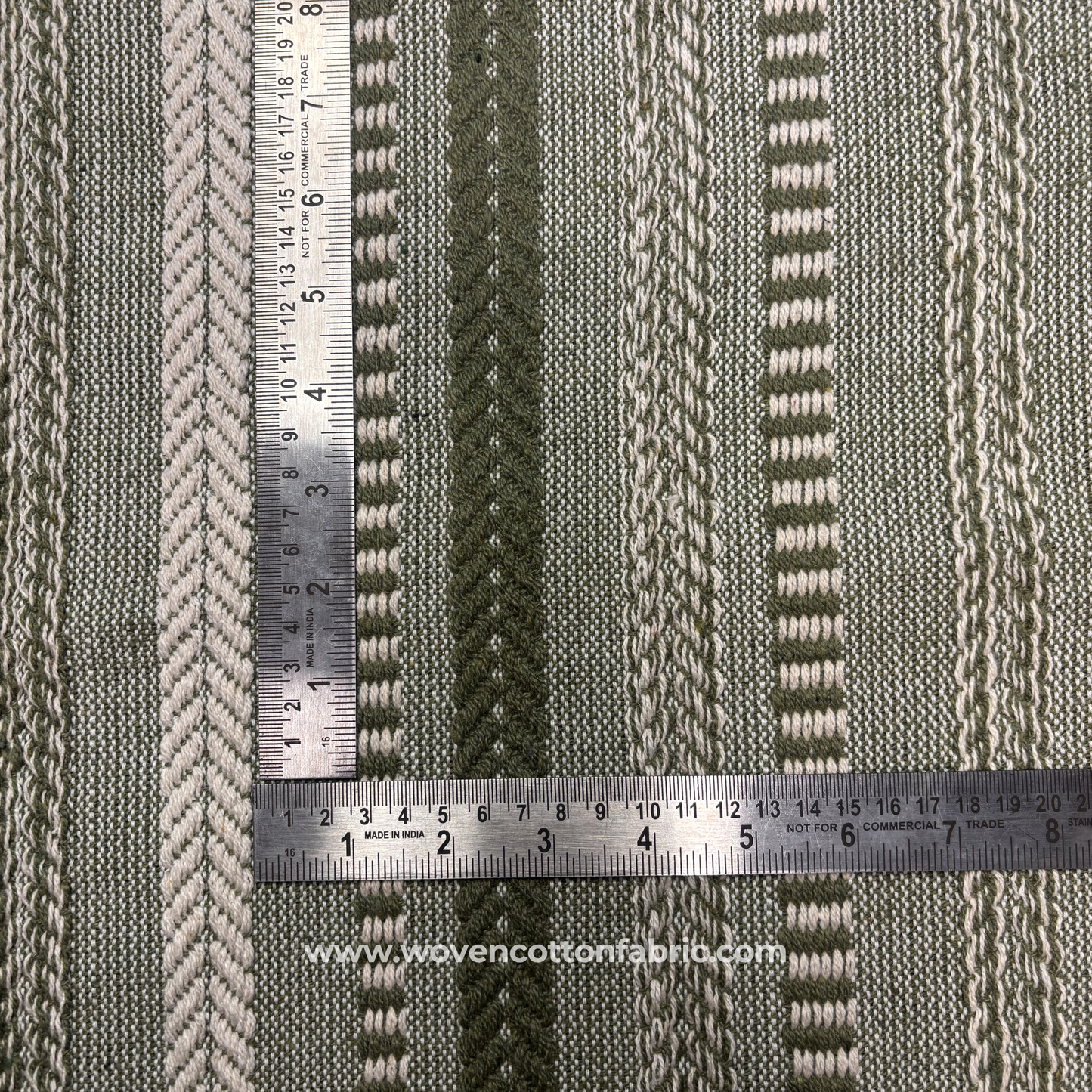 Olive Grove Textured Cotton Canvas  Fabric, Per Meter