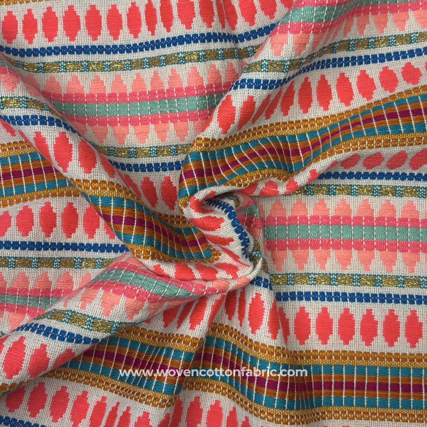 Prism Mosaic Cotton Tapestry Fabric, Per Meter