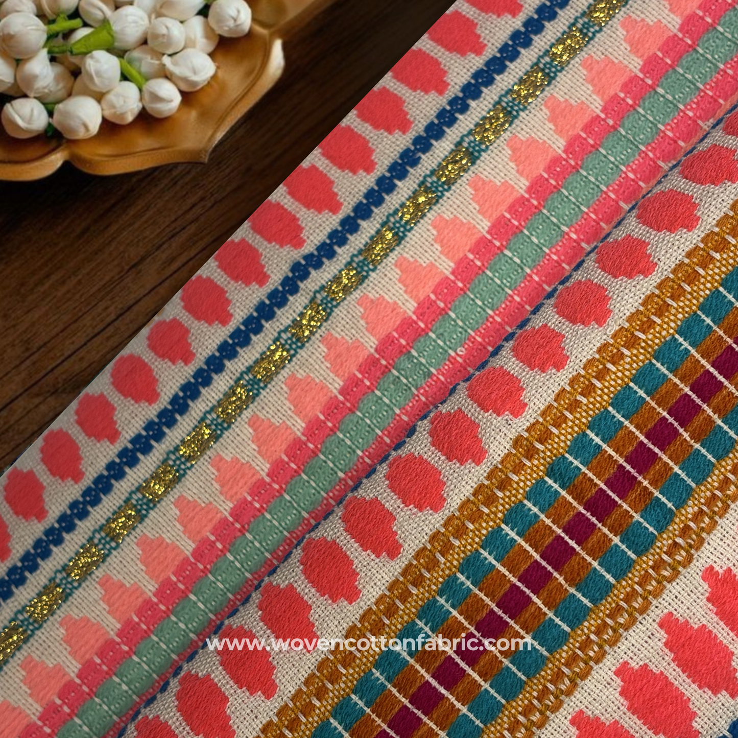 Prism Mosaic Cotton Tapestry Fabric, Per Meter