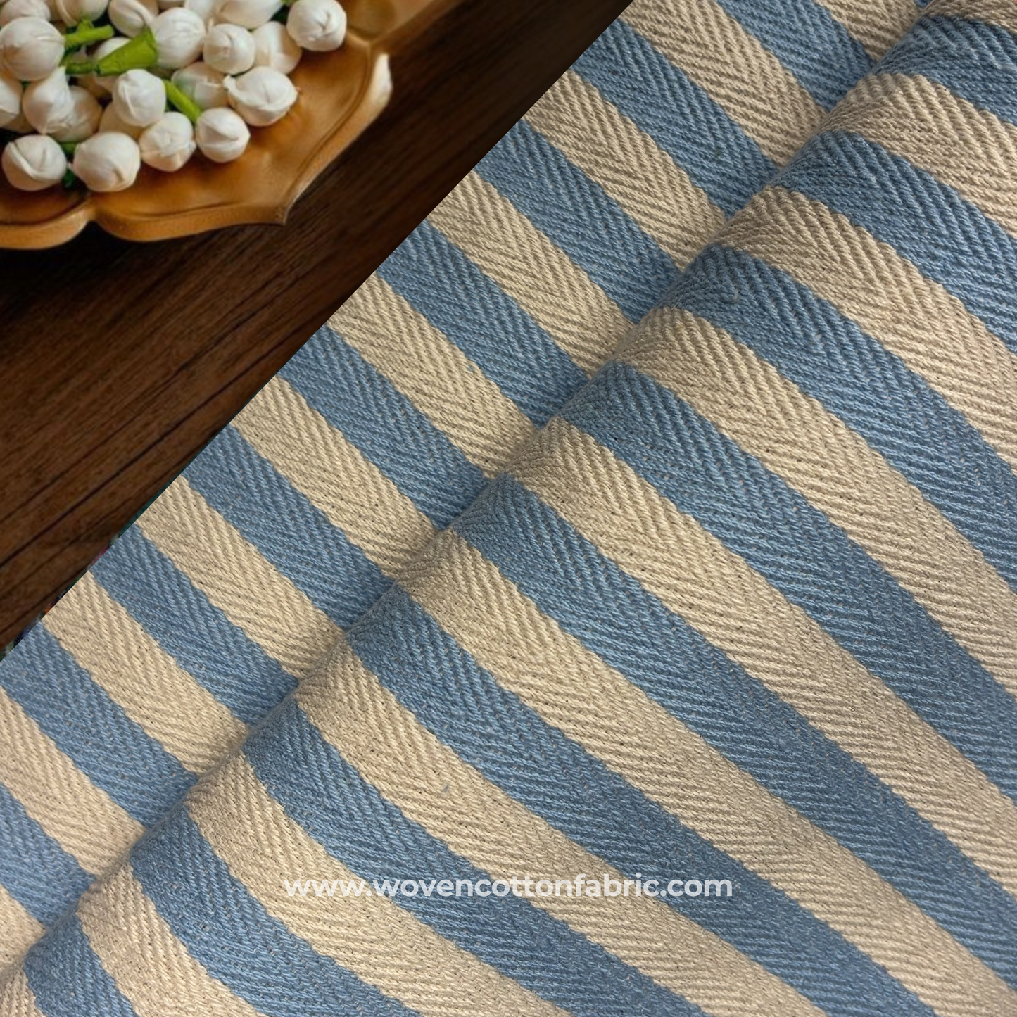 Serenity Linear Chevron Textile Fabric, Per Meter