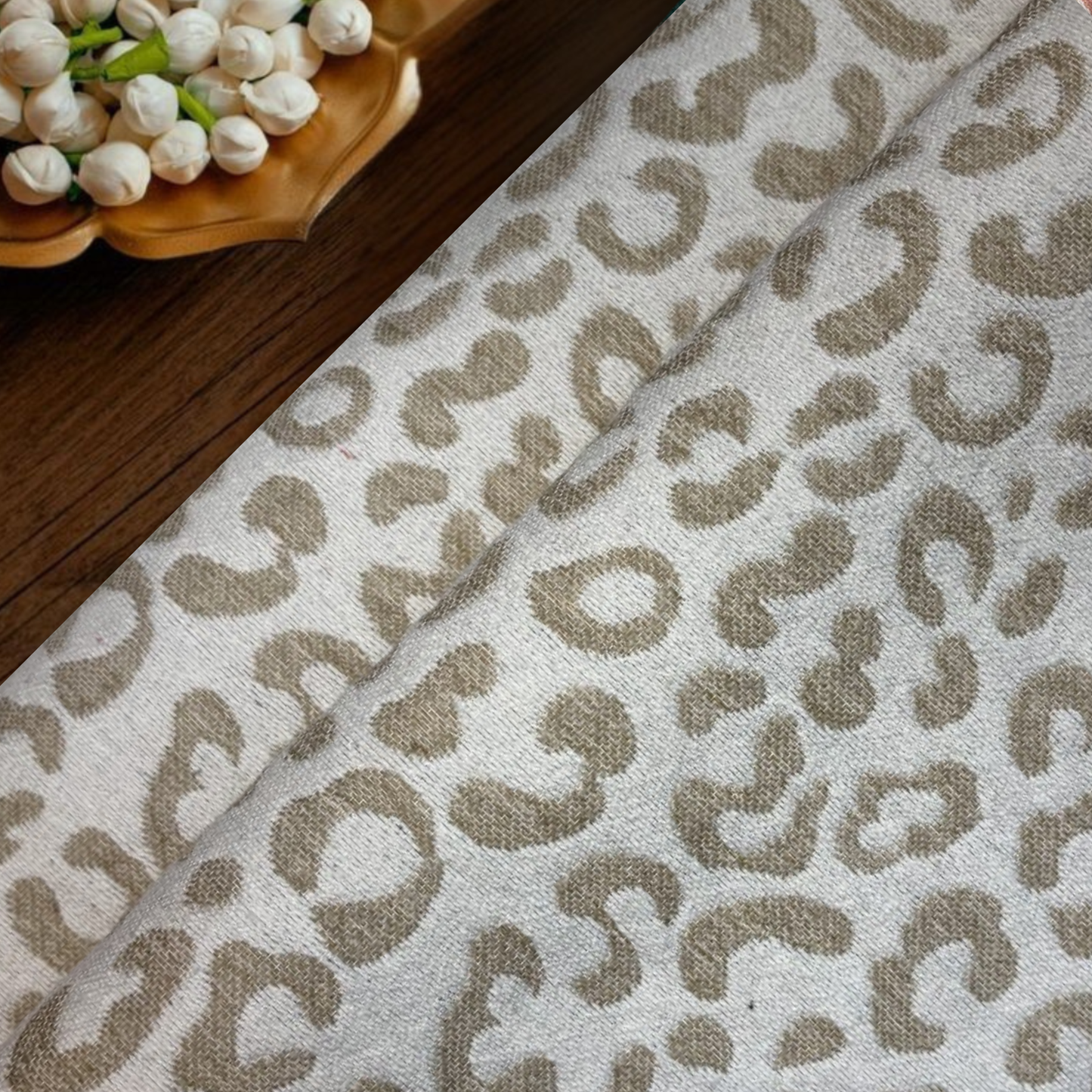 Sandstone Cheetah Chenille Fabric, Per Meter