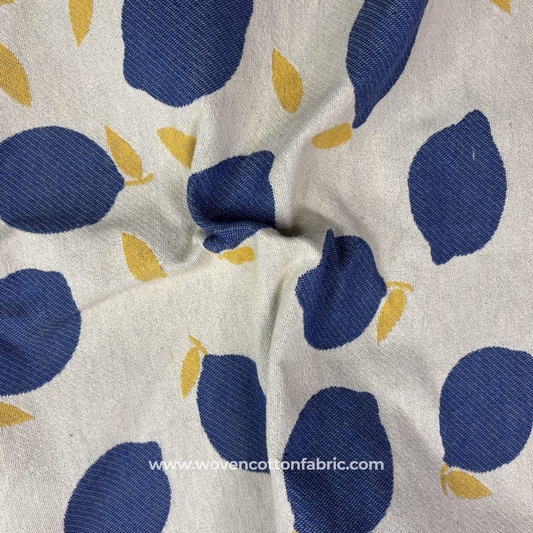 Indigo Zest Woven Cotton Fabric, Per Meter
