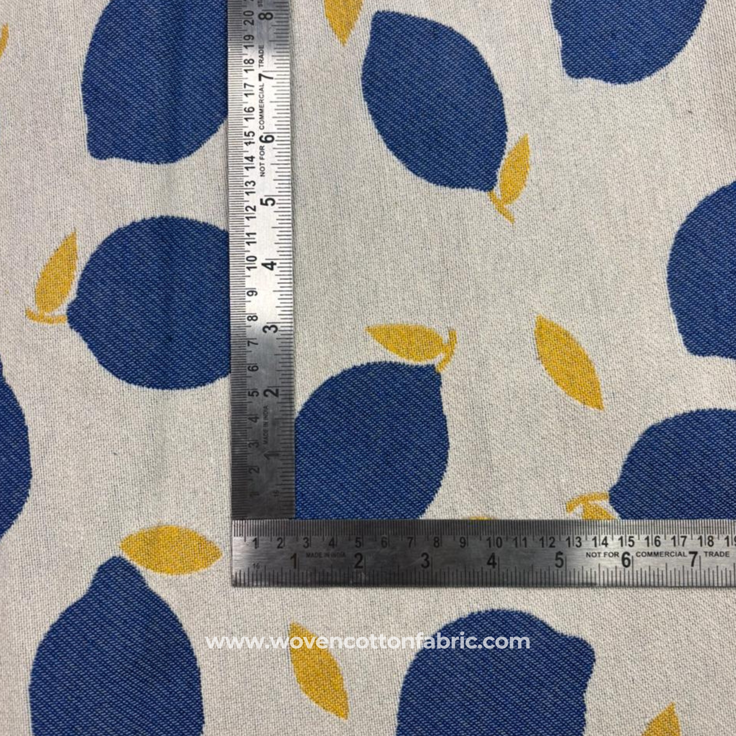 Indigo Zest Woven Cotton Fabric, Per Meter