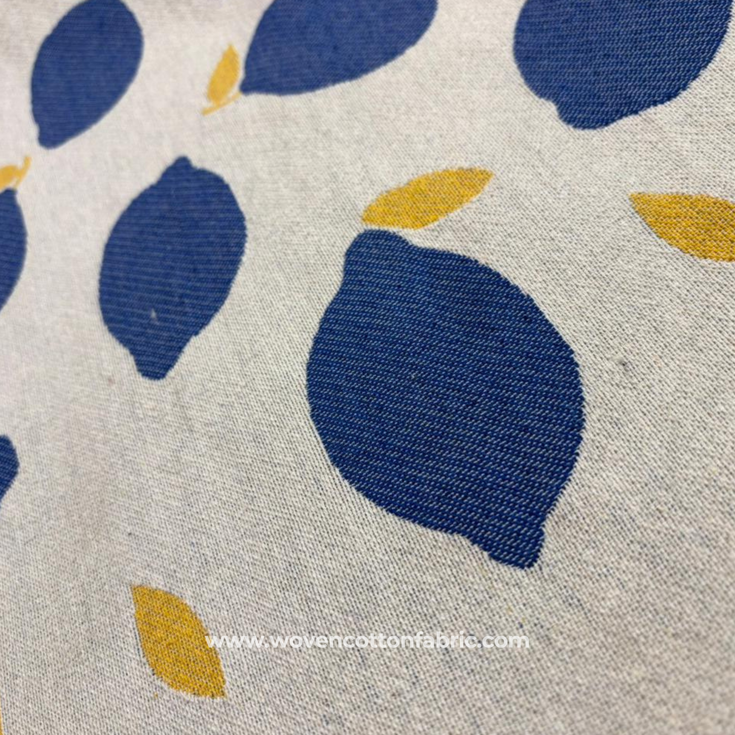 Indigo Zest Woven Cotton Fabric, Per Meter