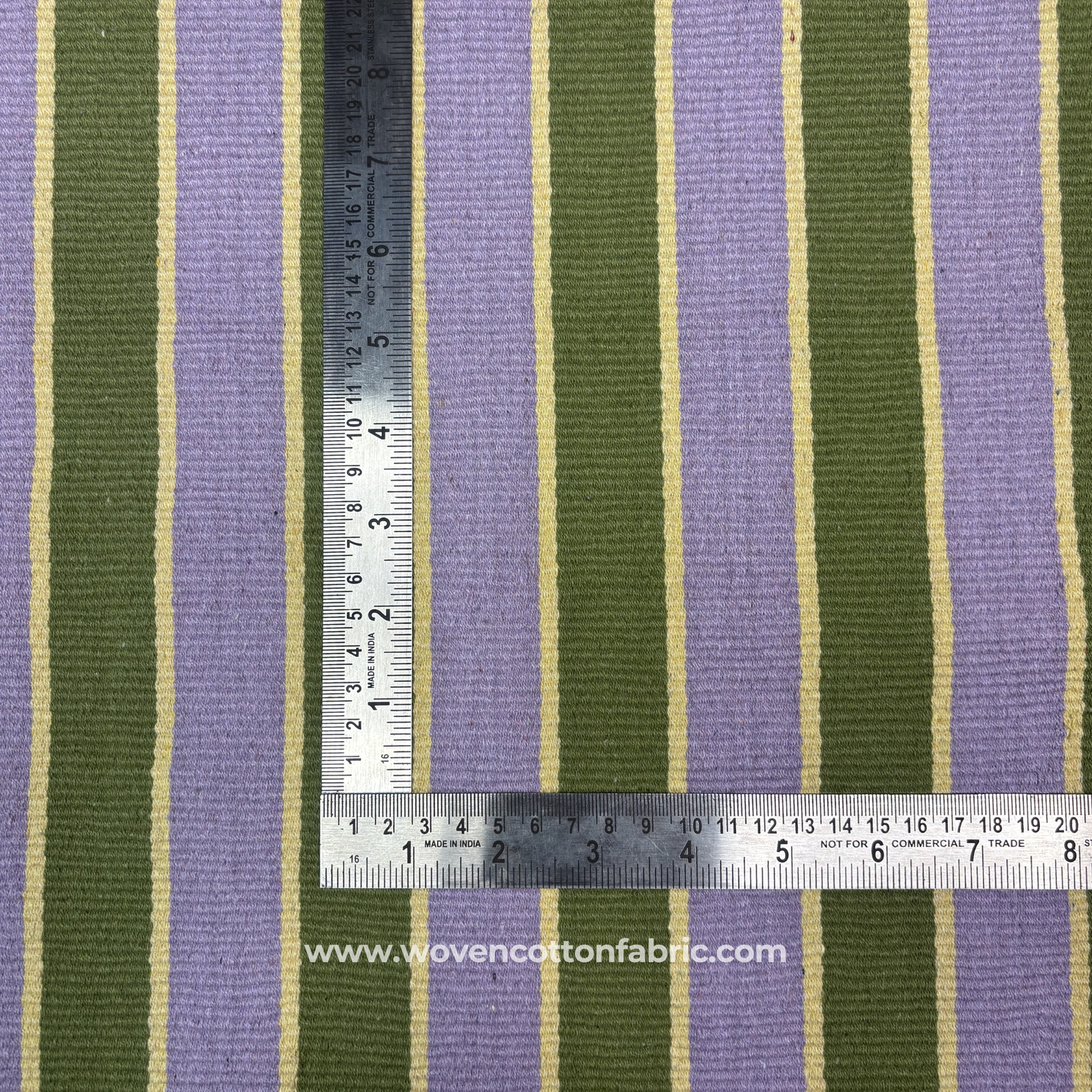 Lavender & Moss Ribbed Stripe Fabric, Per Meter