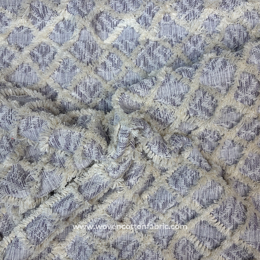 Silver Birch Eyelash Weave Fabric, Per Meter