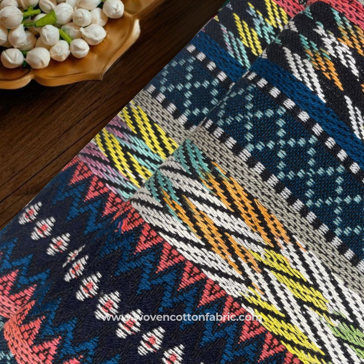 Midnight Prism Chevron Jacquard Fabric, Per Meter