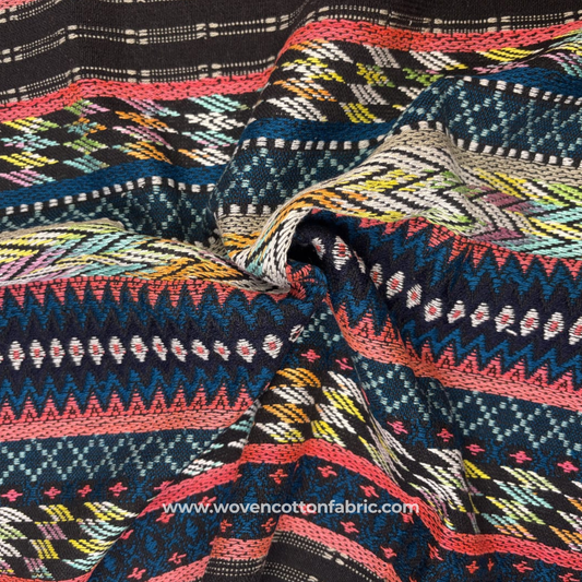 Midnight Prism Chevron Jacquard Fabric, Per Meter