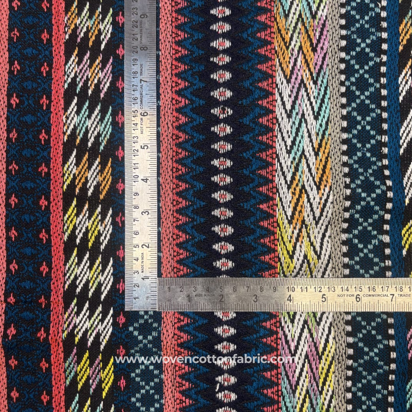 Midnight Prism Chevron Jacquard Fabric, Per Meter