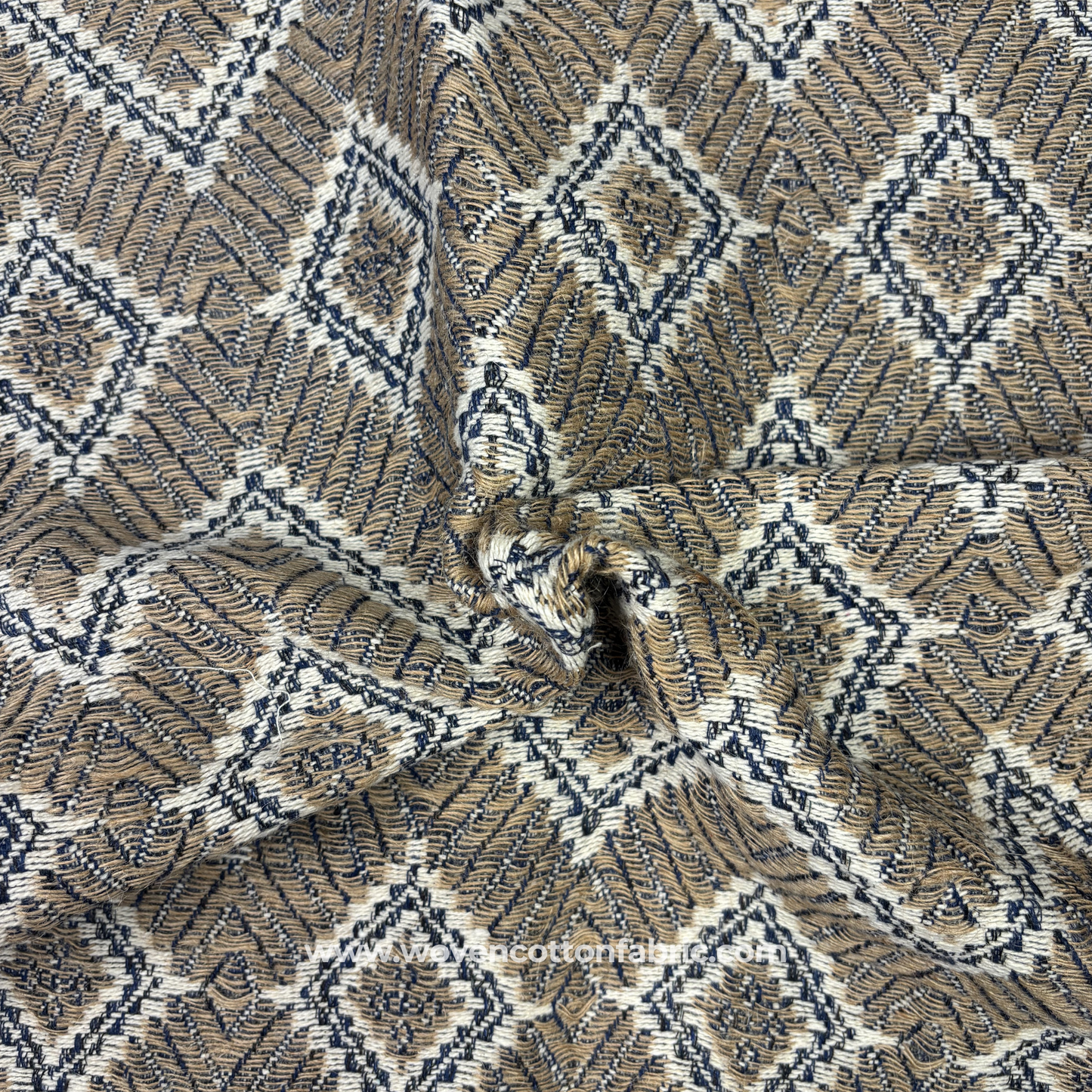 Sandstone Diamond Chevron Jacquard   Fabric, Per Meter