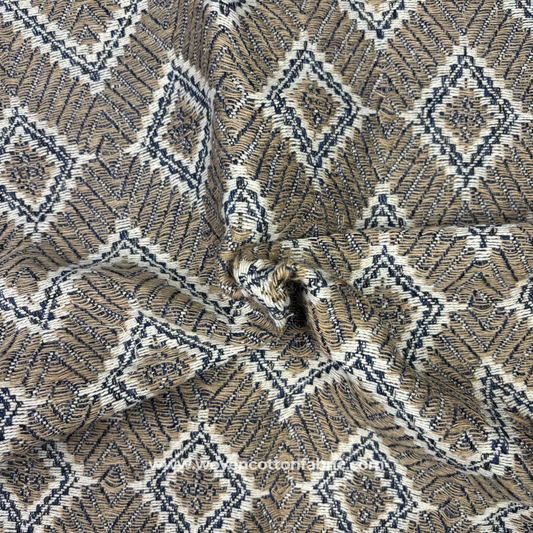 Sandstone Diamond Chevron Jacquard   Fabric, Per Meter