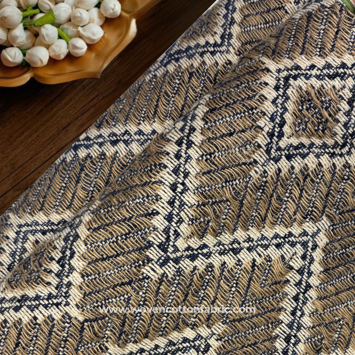 Sandstone Diamond Chevron Jacquard   Fabric, Per Meter