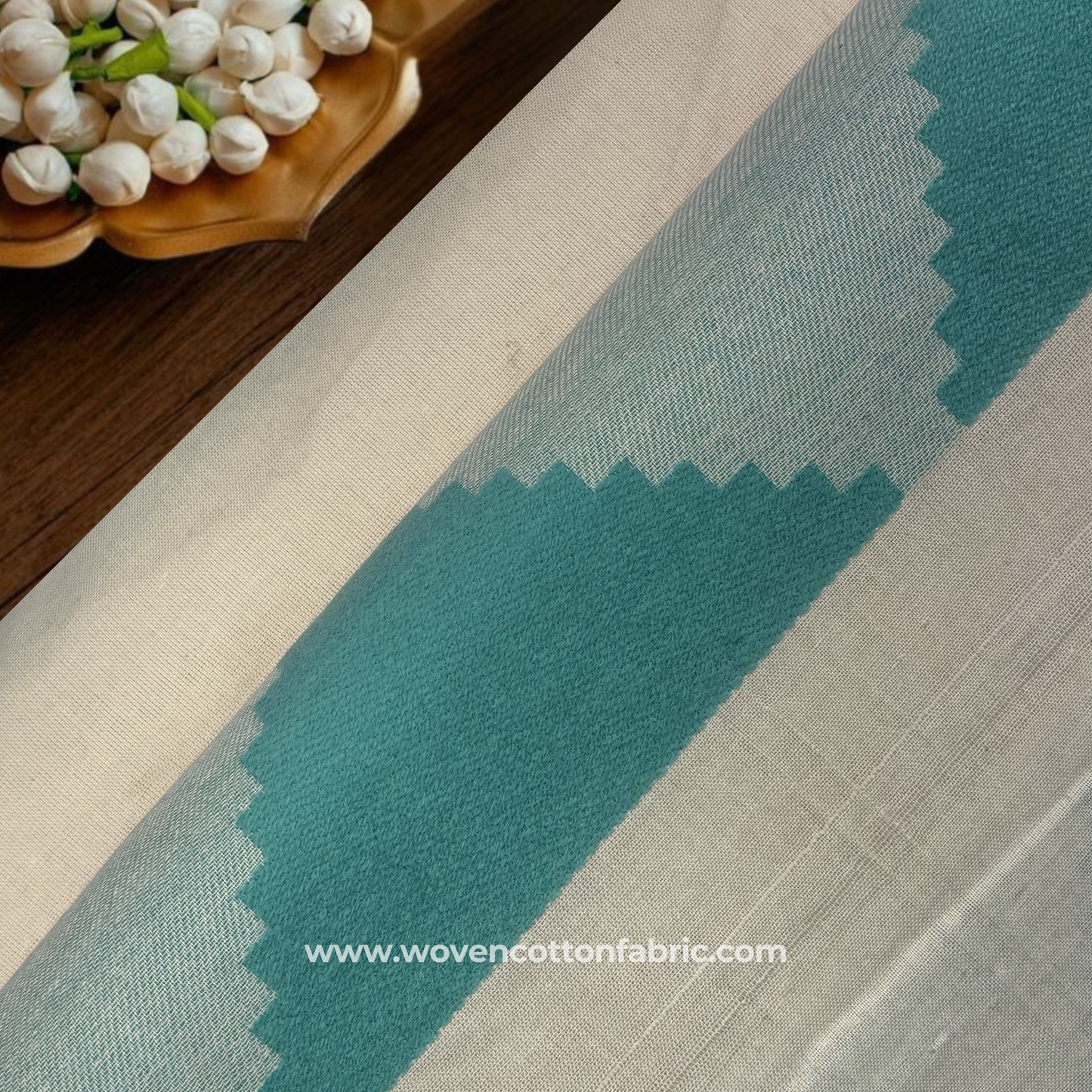 Arctic Shore Serrated Ikat   Fabric, Per Meter