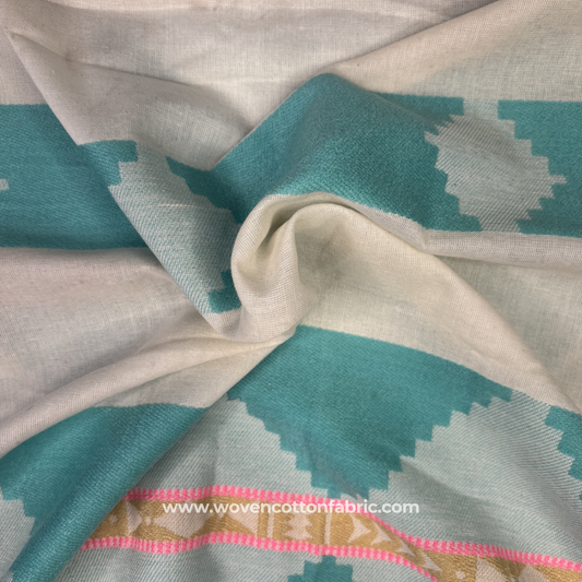 Arctic Shore Serrated Ikat   Fabric, Per Meter