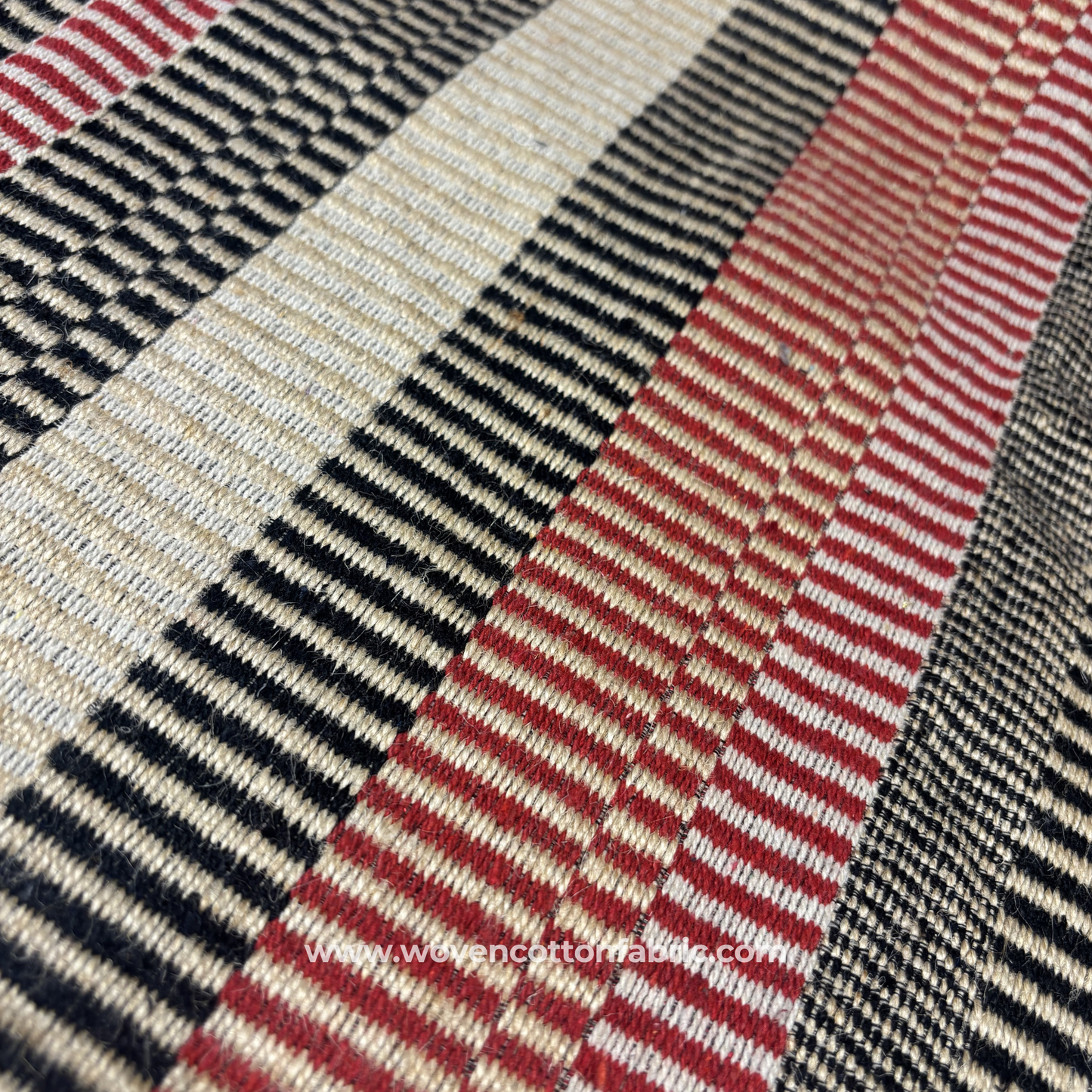 Crimson Highland Ribbed Jacquard Fabric, Per Meter