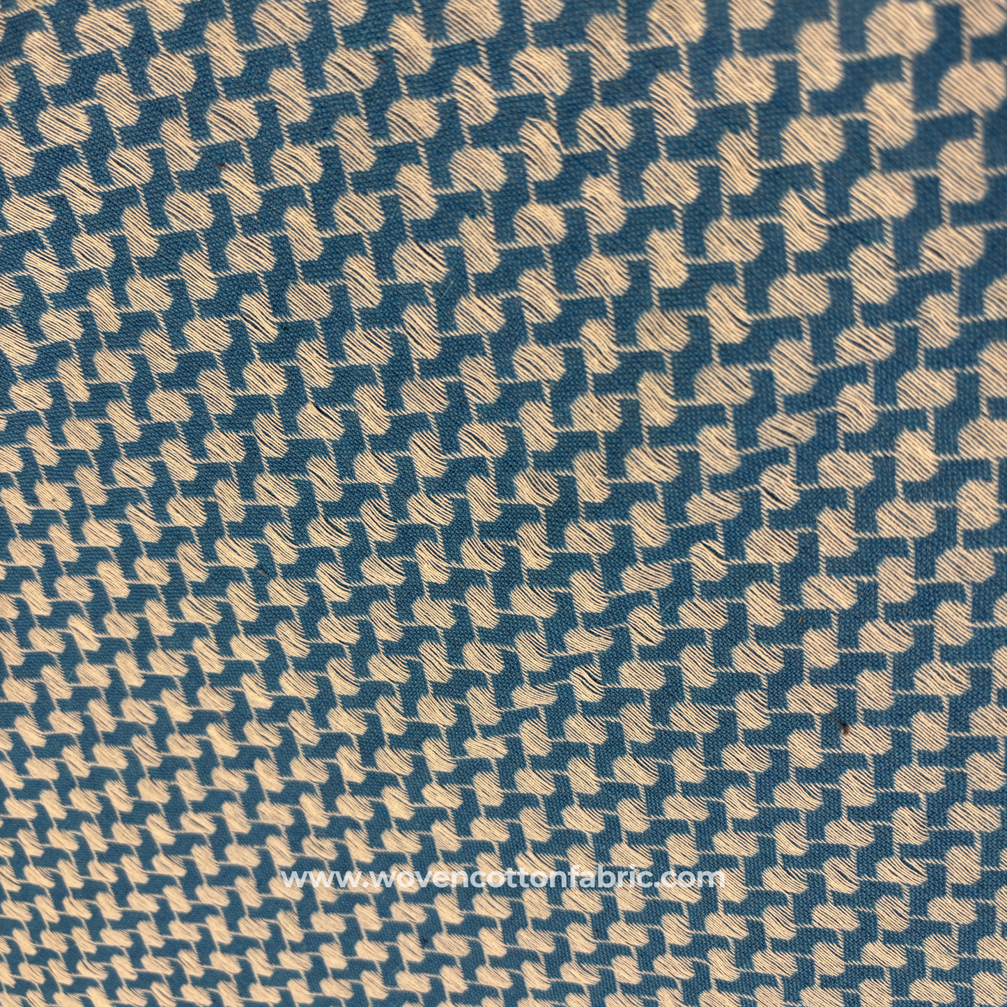 Slate & Sky Geometric Twill Fabric, Per Meter